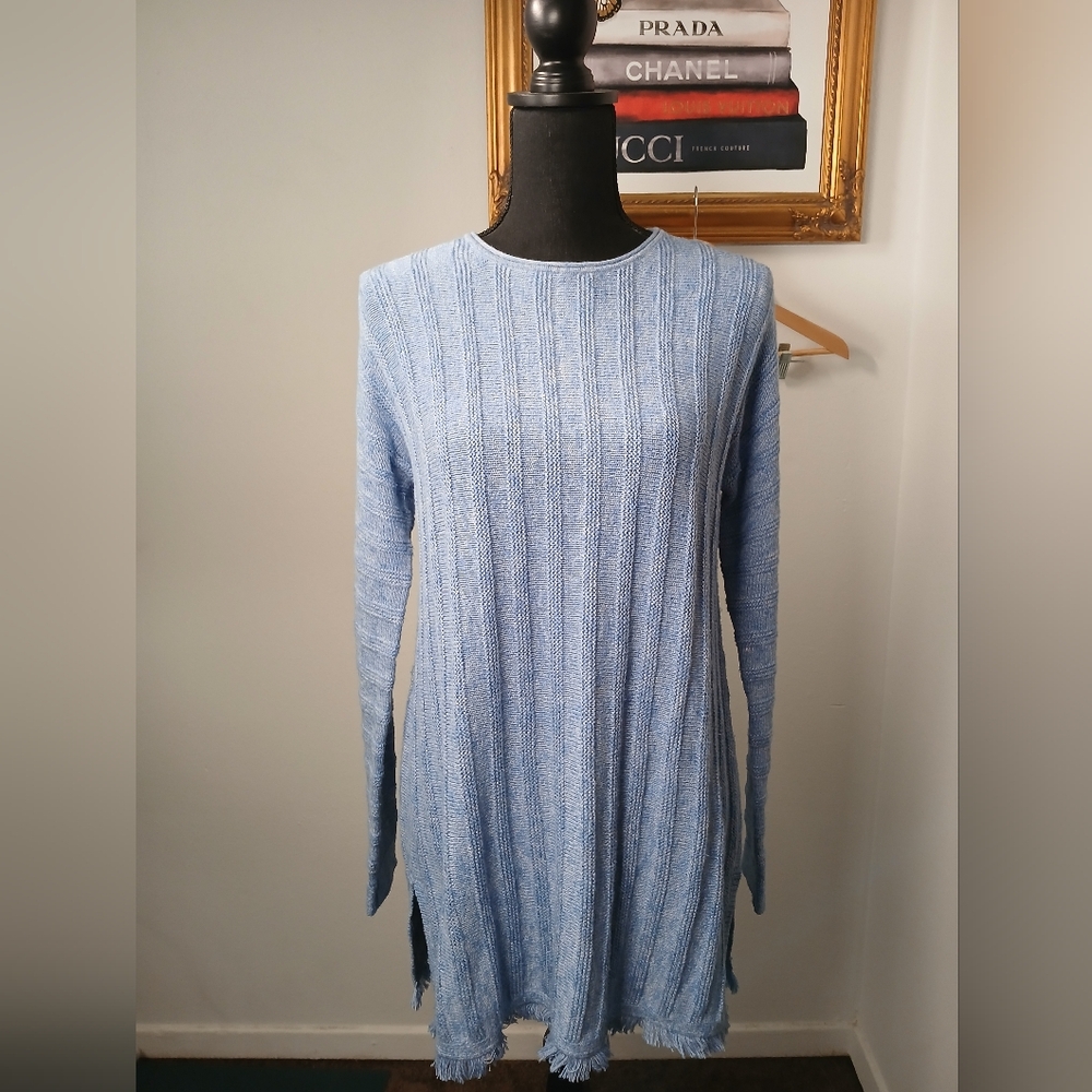 J Jill Blue Knit Long Sleeve Sweater